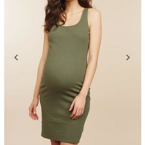 Sleeveless Rib Knit Maternity Dress